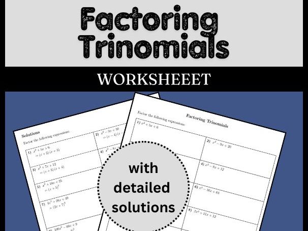 Factoring Trinomials Free Worksheet