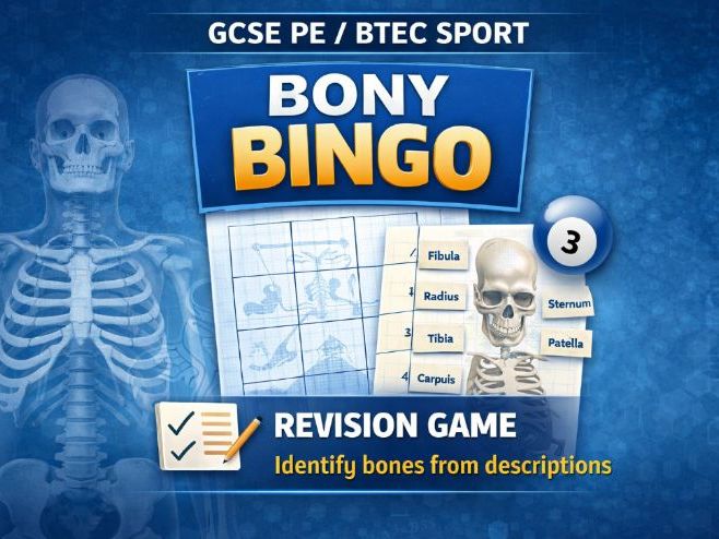 Bony Bingo – GCSE PE / BTEC Sport Revision Game