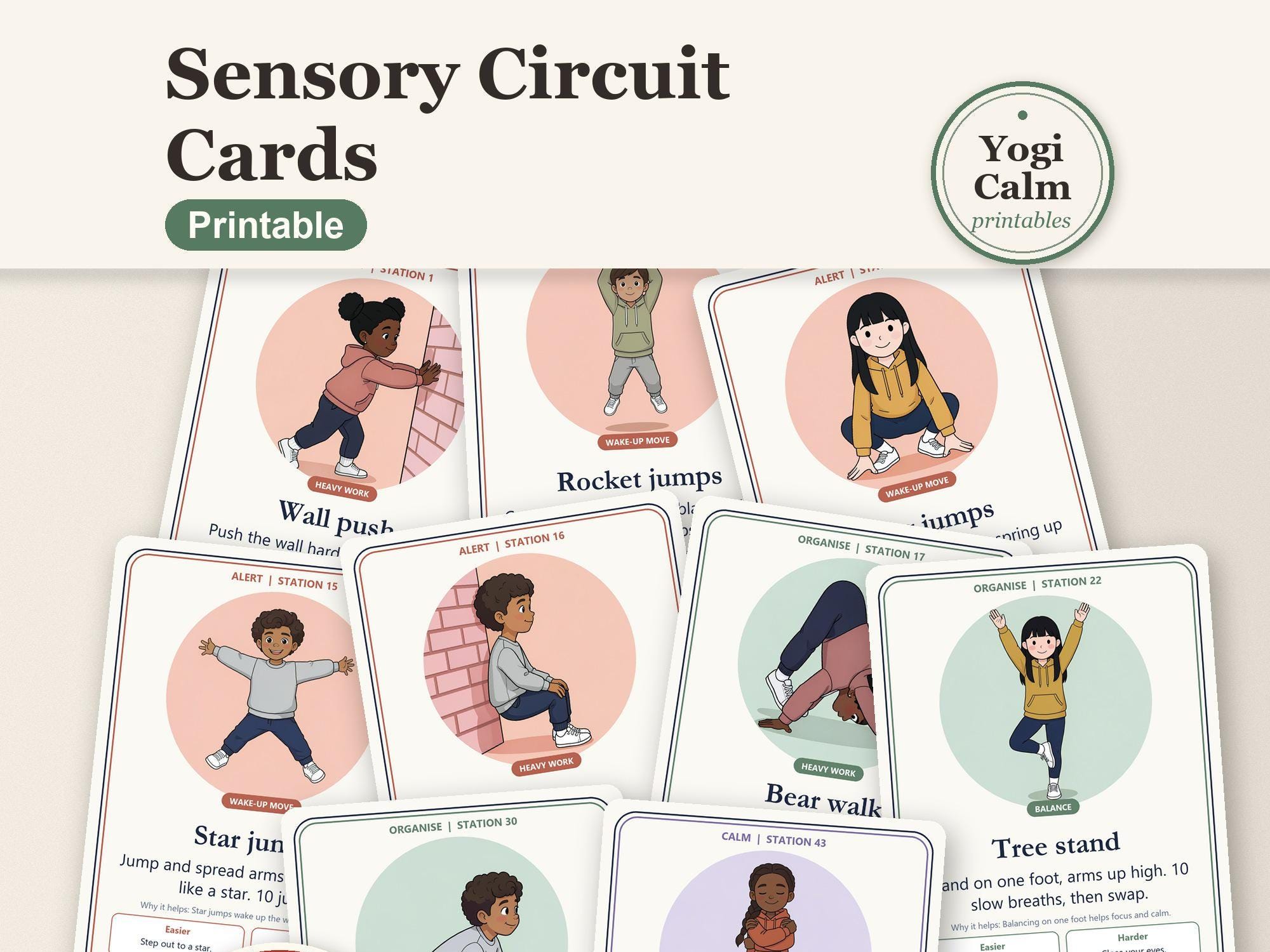 Sensory Circuit Cards: 48 Cards + 8 Circuits
