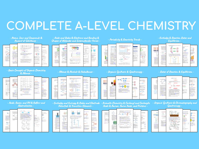 Concise A* Complete A Level Chemistry Revision Notes Summary / Flashcard Format