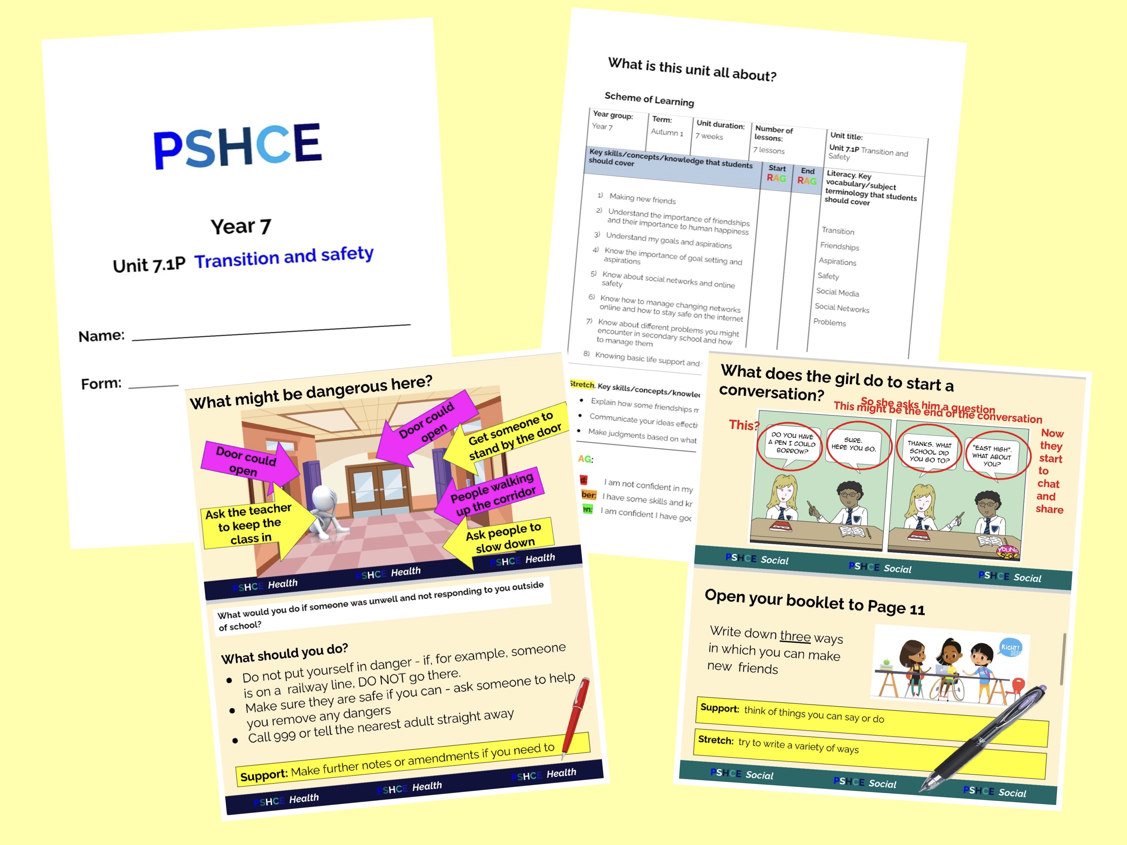 PSHCE Year 7 lesson on making friends powerpoint & worksheet