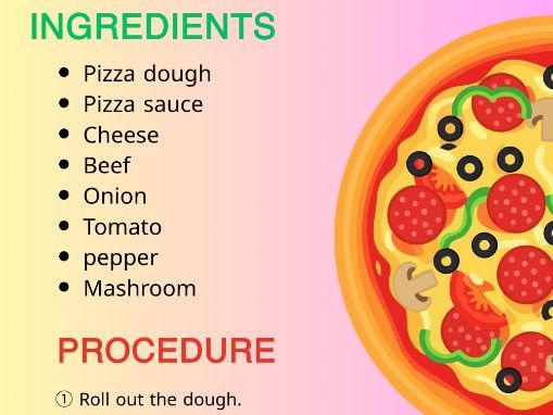 Pizza ESL Worksheet Pack | Food Vocabulary, Cooking Verbs & Writing.