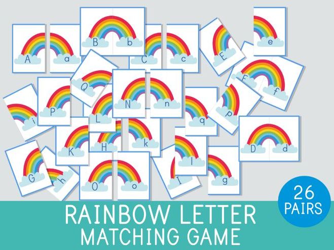 Rainbow Letter Matching Game – Upper & Lowercase Puzzles