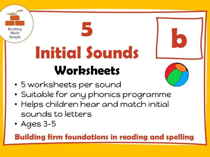 Bb Initial Sounds | 5 Worksheets