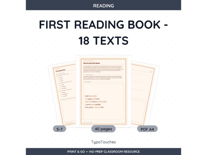 First Reading Book - 18 Texts | 40 Sheets