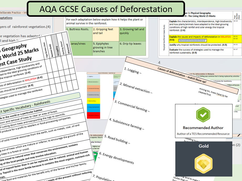 GCSE AQA 9-1: The Causes of Deforestation in the Malaysian Rainforest.
