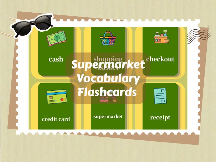 11 Printable Supermarket  Vocabulary Flashcards | Preschool ESL