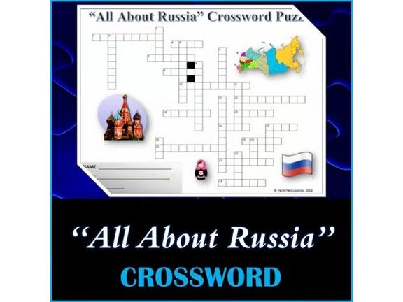 All About Russia - Crossword Puzzle Activity Worksheet