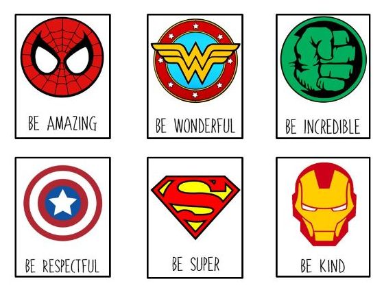 Superhero “Be…” Classroom Values Display