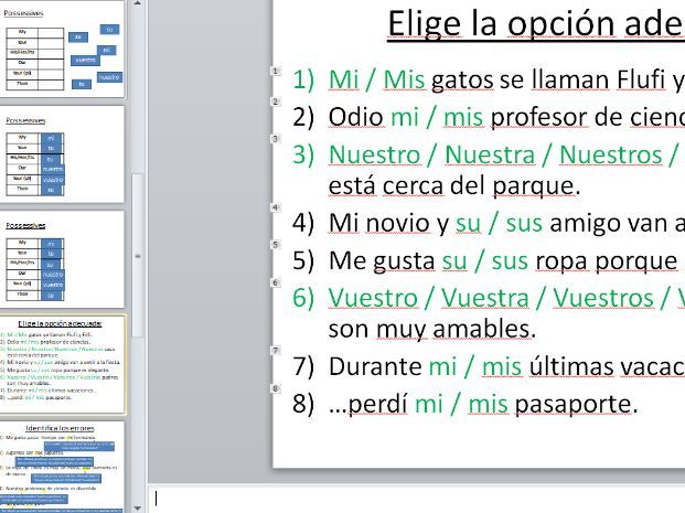 Possessive Adjectives - Adjetivos posesivos