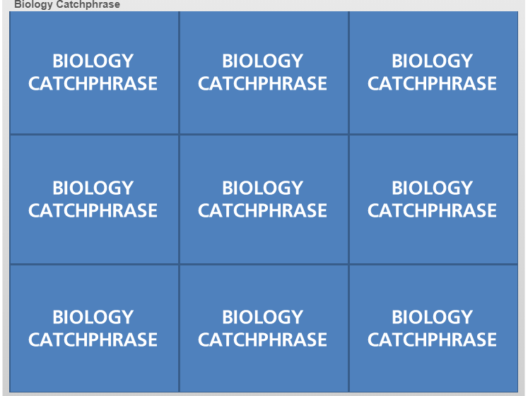 Biology Catchphrase Game