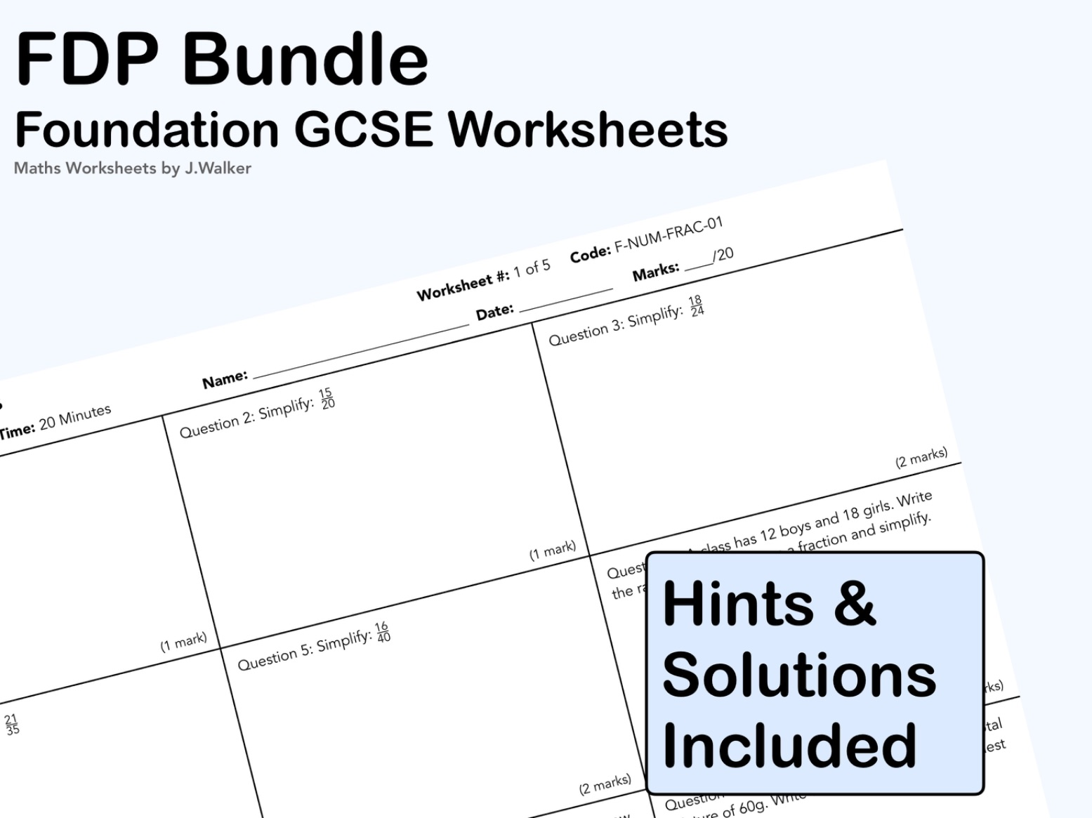GCSE Maths: FDP Bundle - Foundation Tier