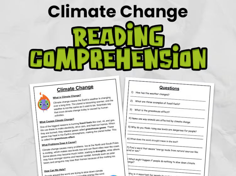 Climate Change Reading Comprehension for KS2 | Guided Reading Task