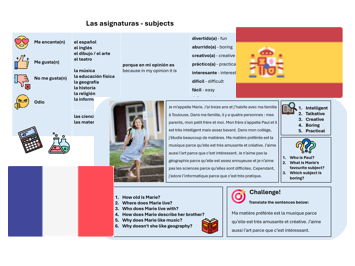 School Subjects (French & Spanish) – Ready-to-teach