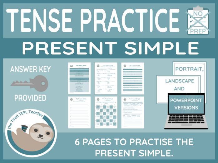 ESL Present Simple Worksheets (PPT Version Included)