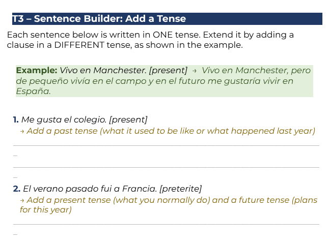 Spanish GCSE Tense Mastery Booklet