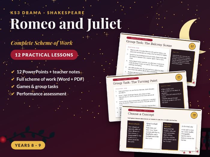 Romeo and Juliet KS3 Drama Scheme of Work (12 Lessons)