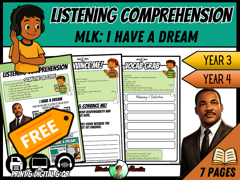 MLK: I Have A Dream | Listening Comprehension | Year 3/4