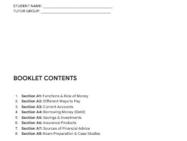 Personal Finance Fundamentals: Money, Payments, Accounts | Revision Guide Unit 3