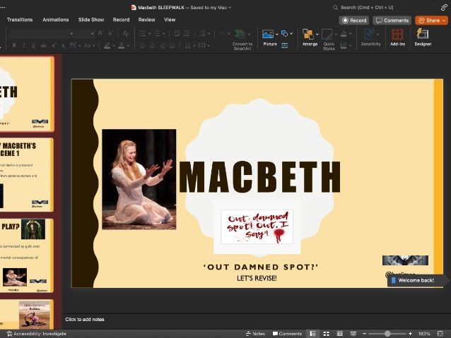 LADY MACBETH SLEEPWALKING: ACCESSIBLE SEND AND LA FULL LESSON