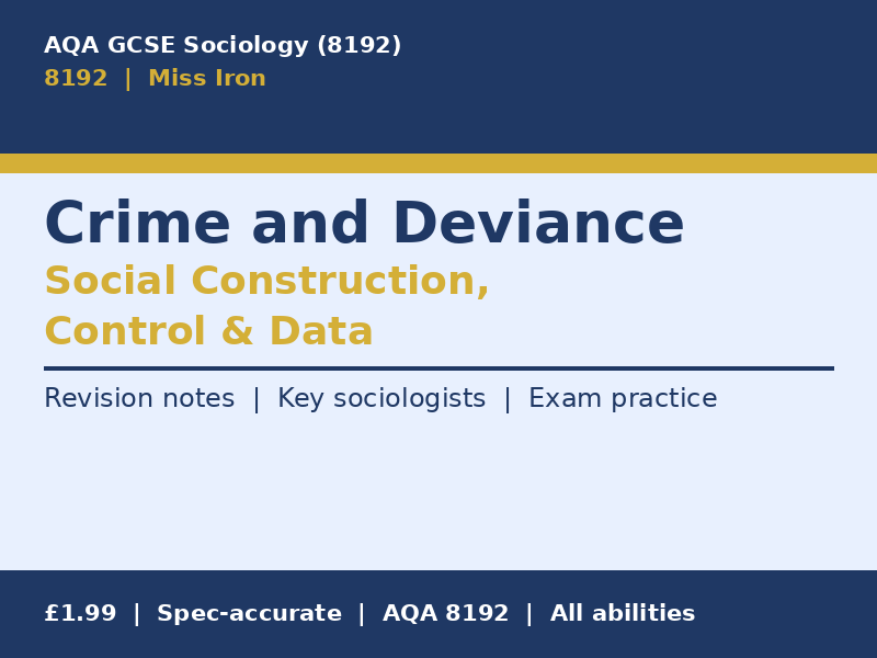 AQA GCSE Sociology (8192) – Crime and Deviance Revision Pack