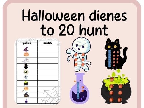 place value dienes to 20 hunt- halloween theme