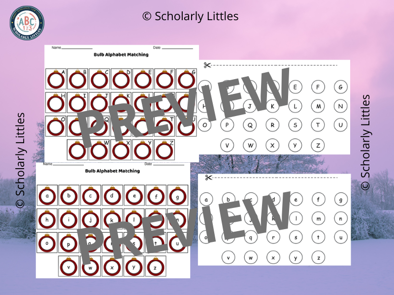 Bulb Alphabet Matching Worksheets