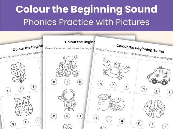 BeginningBeginning Sounds Worksheets | Early Phonics Picture Activities | Literacy Resource