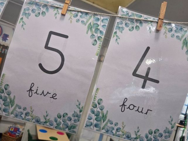 0-10 Botanical Number Recognition Posters