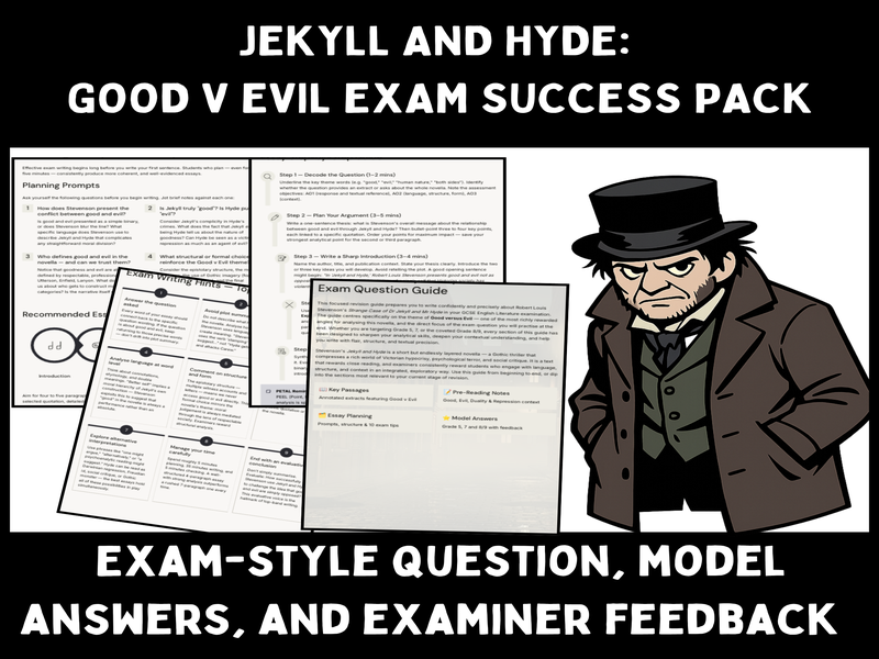 Jekyll and Hyde GCSE Good vs Evil Exam Pack: Grade 5–9 Model Essays & Quotes