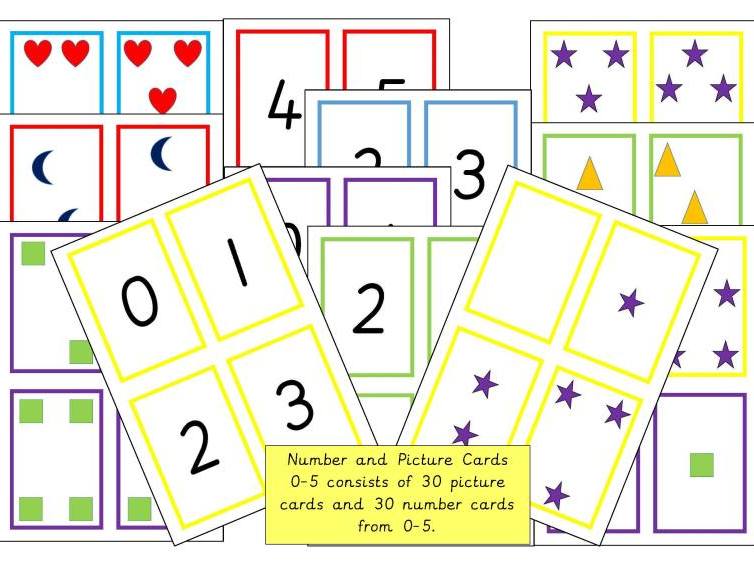 Number and Picture Cards 0-5 | Teaching Resources