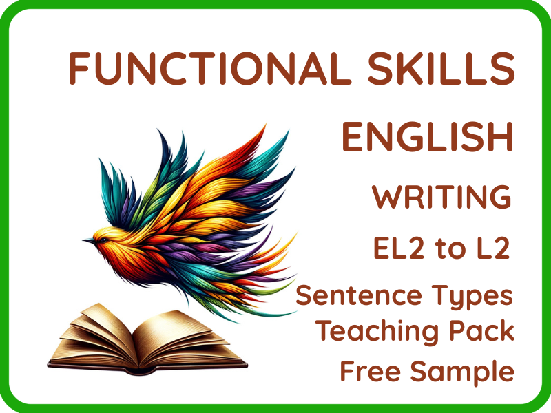 English Functional Skills - Free Sample - Writing - Sentence Types Teaching Pack - EL2 to L2