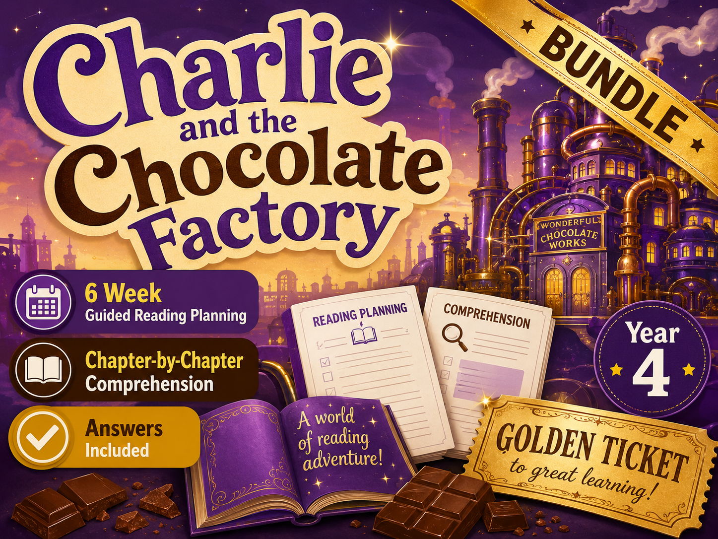 Charlie and the Chocolate Factory - Reading Planning & Comprehension