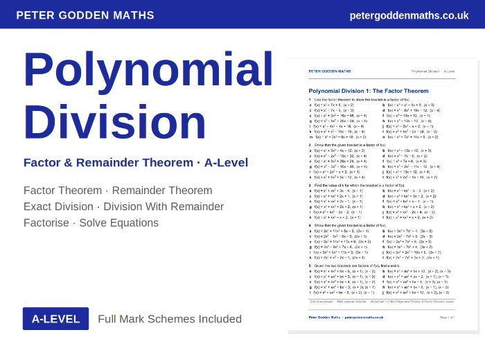 Polynomial Division | A-Level Worksheets