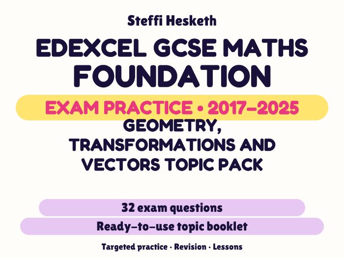 Edexcel GCSE Maths Foundation: Geometry, transformations and vectors Exam Questions | 2017-2025