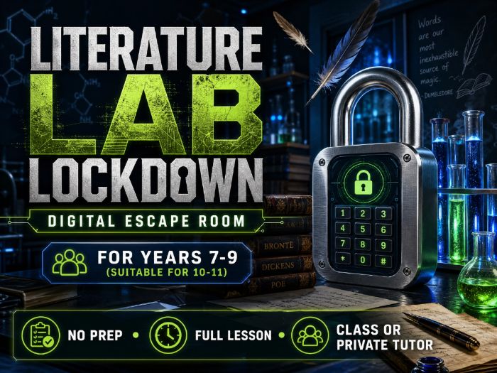 Literature Lab Escape Room - (7-9) No Prep