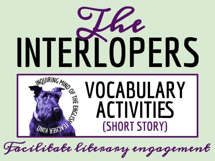 "The Interlopers" by Saki Vocabulary Worksheet, Crossword Puzzle, and Word Search