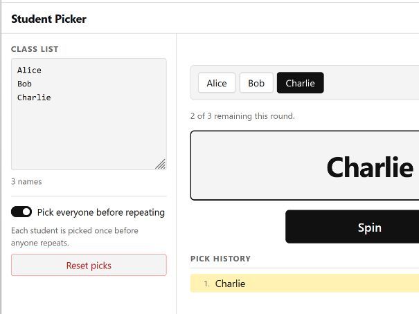 Random Student Picker & Group Generator