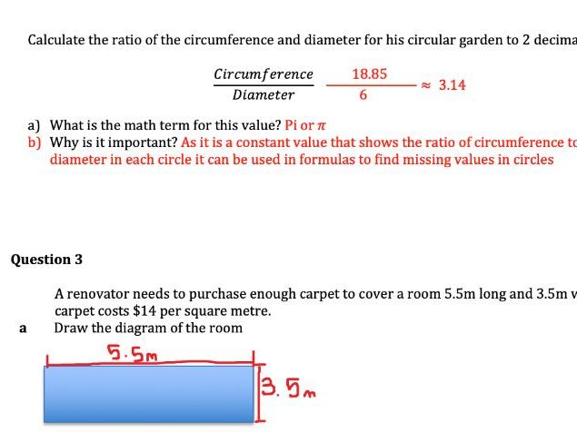 Measurement and Pythagoras Application task