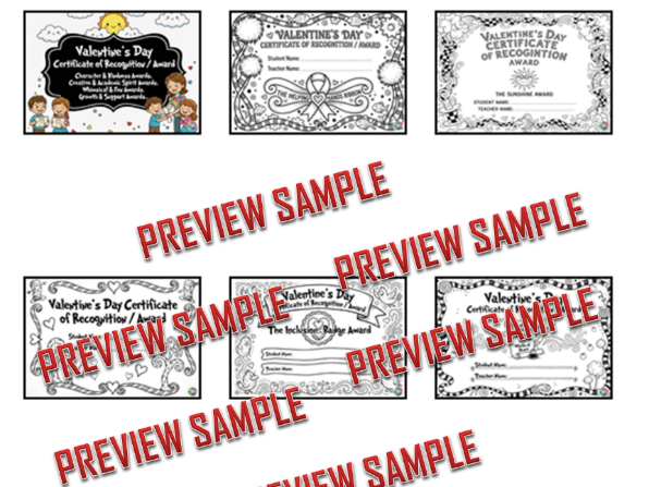 Valentine's Day Awards | Kindness Character Certificate Valentine's Celebrations