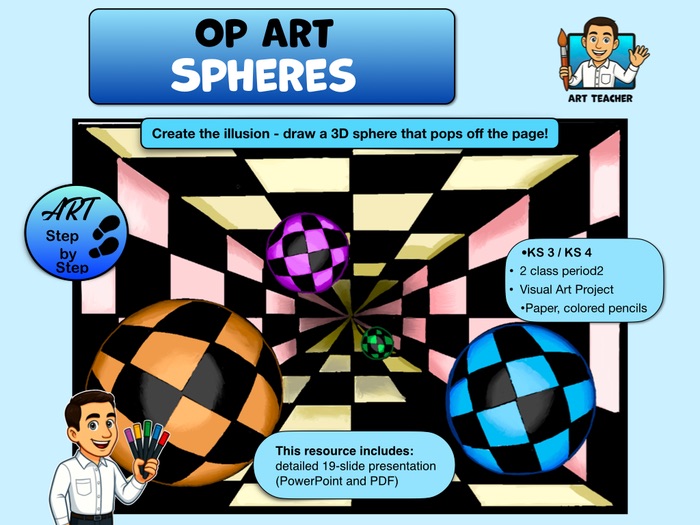 KS3/KS4 Op Art Spheres – Step-by-Step Art Project
