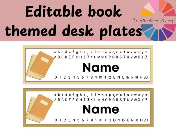 Editable Name Labels | Classroom Desk Labels | Book-Themed Name Tags