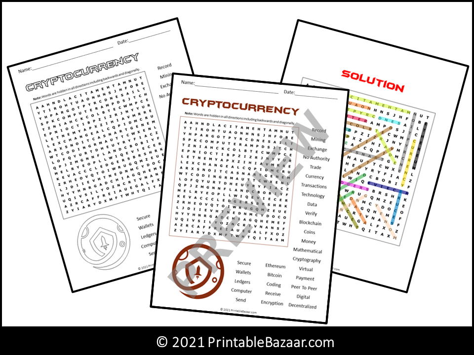 Cryptocurrency Word Search Puzzle | Teaching Resources