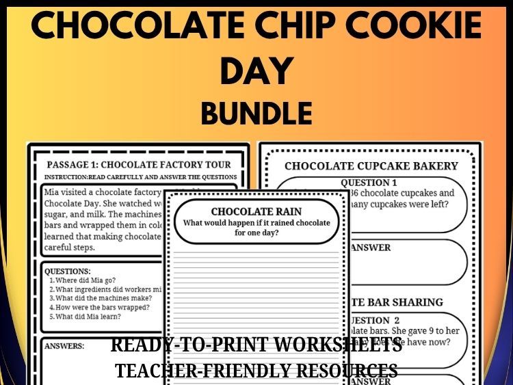World Chocolate Day Bundle | Reading, Writing & Math Activities