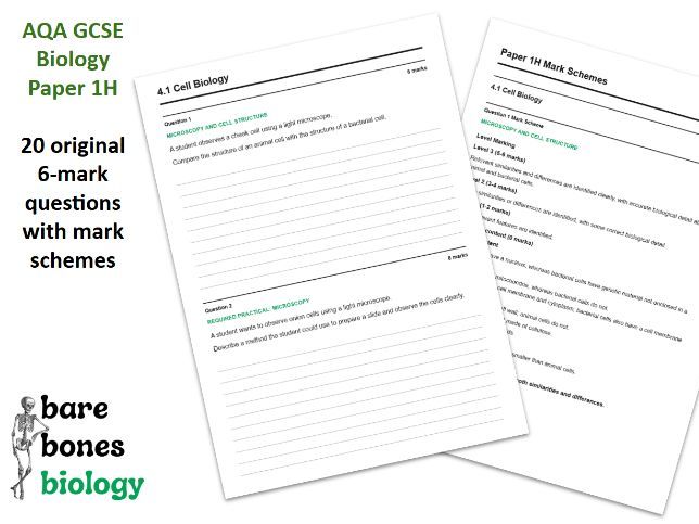 AQA GCSE Biology Paper 1 Exam-Style 6 Mark Questions + Mark Schemes