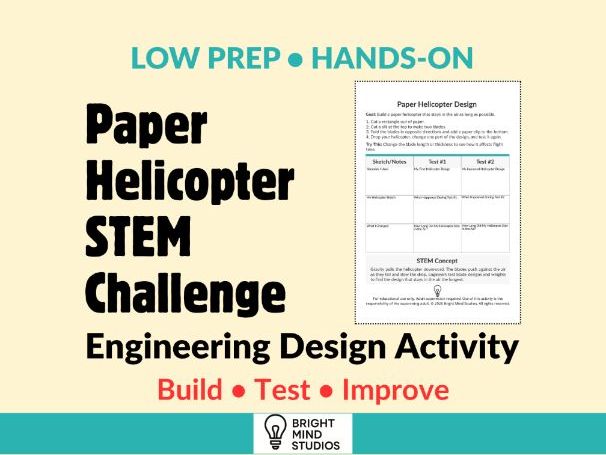 Paper Helicopter Design STEM Challenge | Engineering Design | Simple Materials | KS1 & KS2