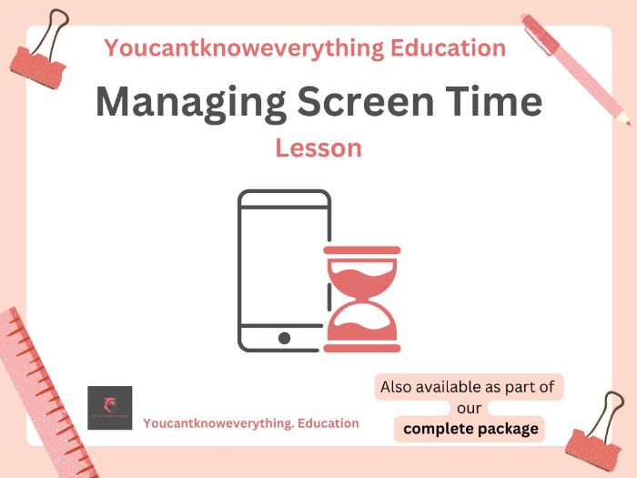 Screen Time - Online Safety - PSHE