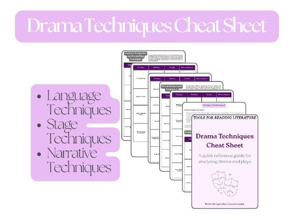 Drama Techniques Cheat Sheet (GCSE, BFI & A-Level English)