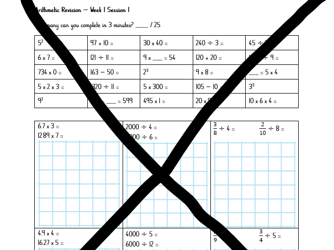 Year 6 Arithmetic Revision – 2 Week SATs Preparation