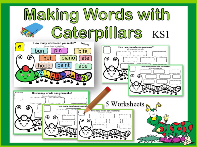 Making Words with Caterpillars for KS1